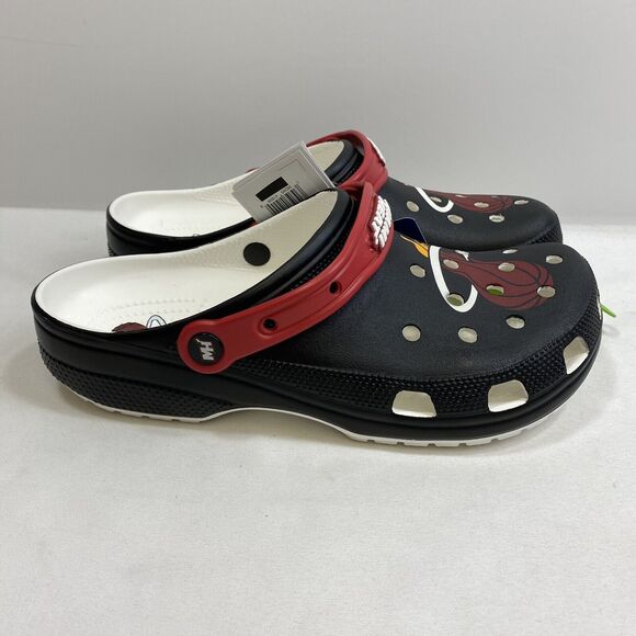 Miami Heat Crocs Classic Clog Mens 12 Black Basketball Official NBA Sandal Shoes main image 4